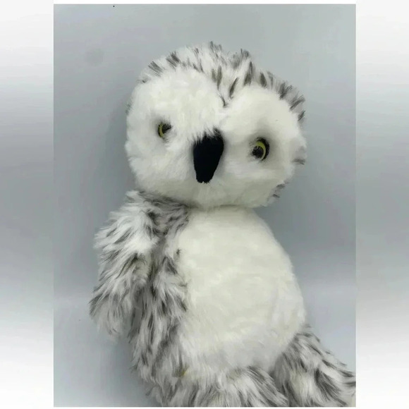 Build a Bear Plush White Snowy Owl Hedwig Head Rotates Stuffed Animal Spotted - Picture 1 of 5
